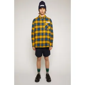 阿克尼/Acne 女士 徽标饰片法兰绒外套衫 黄色/黑色 CB0023-ANE