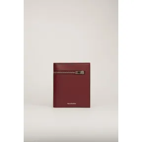 阿克尼/Acne 女士 三折拉链钱包 酒红色 CG0096-479