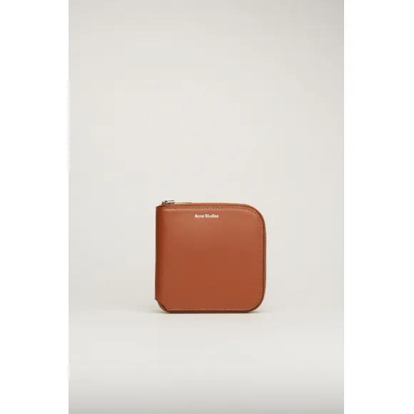 阿克尼/Acne 女士 中号双折钱包 杏仁棕色 CG0106-ADS