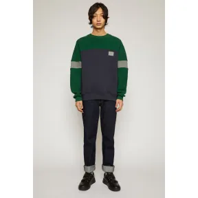 阿克尼/Acne 女士 撞色拼接抓绒运动衫 海军蓝 CI0048-BG3