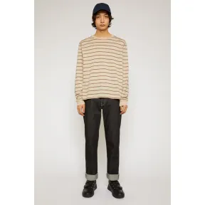 阿克尼/Acne 女士 长袖条纹T恤 米灰色 CL0068-AEB