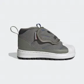 阿迪达斯/Adidas ORIGINALS 绿/白 男童|女童 SUPERSTAR 360 BOOT I 经典运动软底雪地靴 FW1106