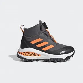 阿迪达斯/Adidas 运动表现 灰色/黑色/信号橙 男童|女童 FortaRun BOA ATR K 运动软底雪地靴 FW2601