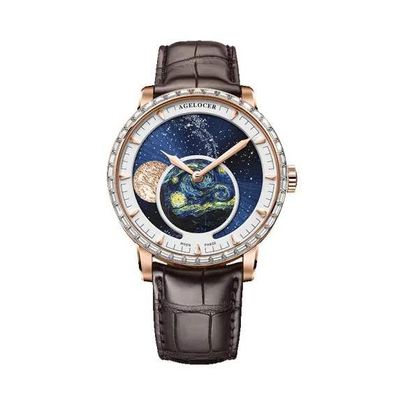 艾戈勒/Agelocer Astronomer 天文学家系列 316L精钢 40mm 自动机械机芯 男表 6401F2