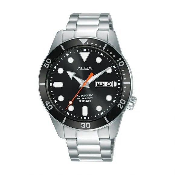 雅柏/Alba 42MM 不锈钢表壳和螺丝透视表背 自动机械机芯 男表 AL4169X1