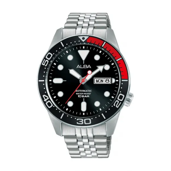 雅柏/Alba 42MM 不锈钢表壳和螺丝透视表背 自动机械机芯 男表 AL4193X1