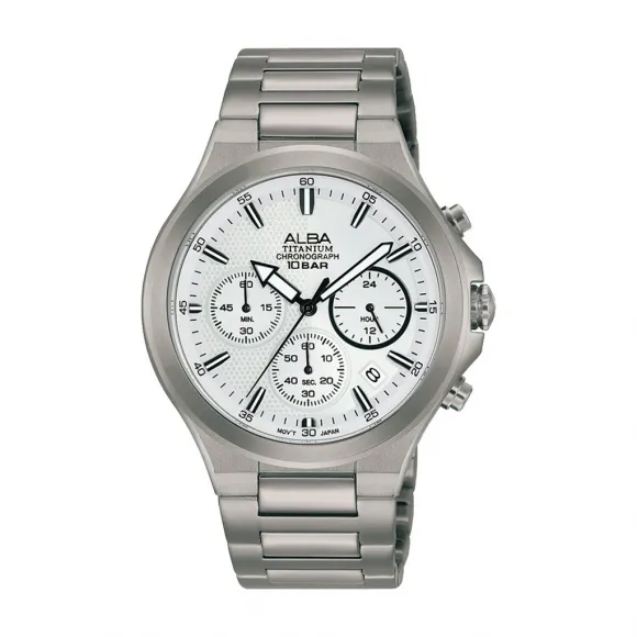 雅柏/Alba 40MM 钛金属表壳 男表 AT3G69X1