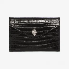 亚历山大麦昆/Alexander McQueen 信封式压纹皮革卡夹 女士 22000702fl 275334DH90N1000