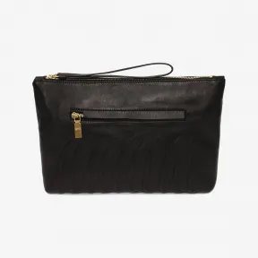 亚历山大麦昆/Alexander McQueen 肋骨造型皮革拉链收纳袋 男士 46376375jd 343834ASO3O1000