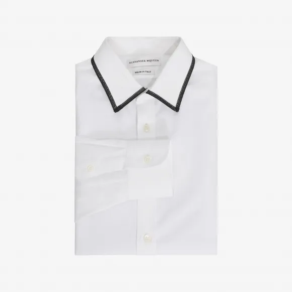 亚历山大麦昆/Alexander McQueen 十字绣衣领衬衫 男士 38557236nj 424982QHZ680900