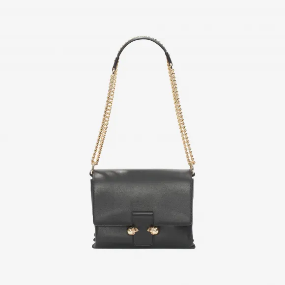 亚历山大麦昆/Alexander McQueen 牛皮 Twin Skull 链式 Satchel 手袋 女士 45305380uo 439450DNV0G1000