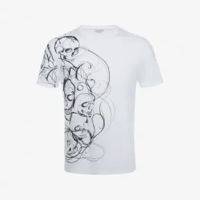 亚历山大麦昆/Alexander McQueen 有机棉针织 Skull 印花 T 恤 男士 37930757vi 453145QIZP40900