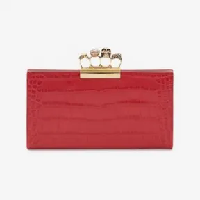 亚历山大麦昆/Alexander McQueen Skull 四指节环扁平置物袋 女士 46546617ix 460427DZT0M6320