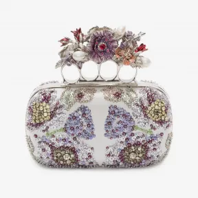 亚历山大麦昆/Alexander McQueen 罂粟水晶刺绣 Flower Knuckle 短款手拿包。 女士 45328372mn 460428K84AI9050