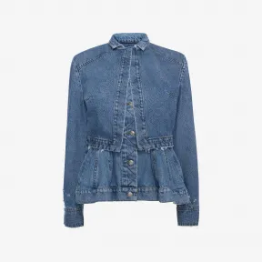 亚历山大麦昆/Alexander McQueen 腰饰裙摆牛仔夹克 女士 41679878ln 460730QIM034220