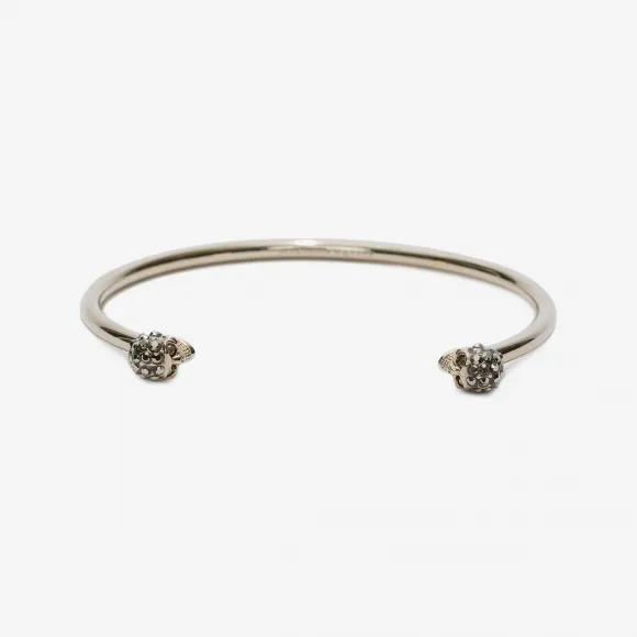 亚历山大麦昆/Alexander McQueen Thin Twin Skull 珠饰手镯 女士 50185423ps 462393J160K7285