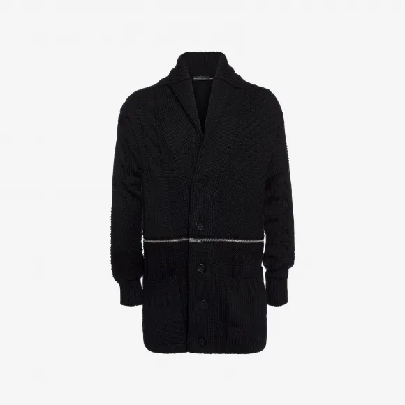 亚历山大麦昆/Alexander McQueen Punk 拼饰针织开襟衫 男士 39738756km 477008Q1ROU1000