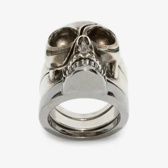 亚历山大麦昆/Alexander McQueen Divided 骷髅戒指 男士 50224441hr 554499J160Y0446