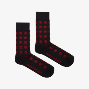 亚历山大麦昆/Alexander McQueen 黑红 男士 短袜 5577134B57Q1074 