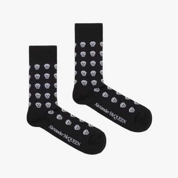 亚历山大麦昆/Alexander McQueen 黑色 男士 短袜 5577134B57Q1078 