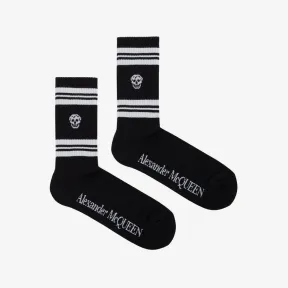 亚历山大麦昆/Alexander McQueen 黑，白 男士 袜子 5734264B56Q1077 