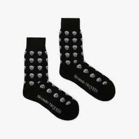 亚历山大麦昆/Alexander McQueen 男士黑色骷髅头短袜 5759334B53Q1078 