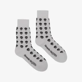 亚历山大麦昆/Alexander McQueen 男士白色/黑色骷髅头短袜 5759334B53Q9060 