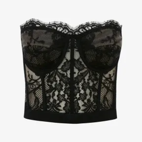 亚历山大麦昆/Alexander McQueen 黑色 女士 胸衣 586959QEAAH1000 