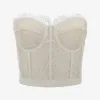 亚历山大麦昆/Alexander McQueen 白色蕾丝紧身胸衣 586959QEAAH9005 
