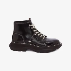 亚历山大麦昆/Alexander McQueen 黑色/银色 女士 系带靴 595469WHZ811090 