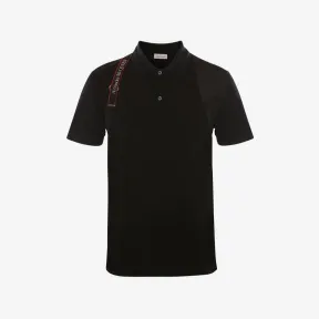 亚历山大麦昆/Alexander McQueen 男士黑色 Harness Polo 衫 625245QSX331000 
