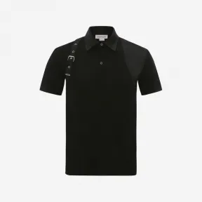 亚历山大麦昆/Alexander McQueen 男士黑色 Harness Polo 衫 626802QRX331000 