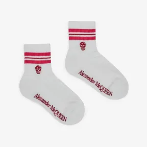 亚历山大麦昆/Alexander McQueen 白色/粉色 女士 袜子 6454233E07Q9090 