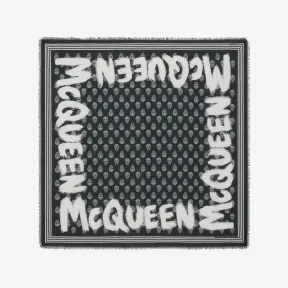 亚历山大麦昆/Alexander McQueen McQueen涂鸦机车围巾 男士 6611494418Q1078
