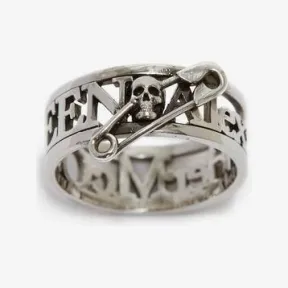 亚历山大麦昆/Alexander McQueen 骷髅安全别针戒指 男士 663824J160Y0446