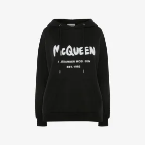 亚历山大麦昆/Alexander McQueen 黑，白 女士 卫衣 674882QZAD50520 