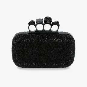 亚历山大麦昆/Alexander McQueen 女士黑色链条指关节手拿包 6762561BLDA1000 810782348