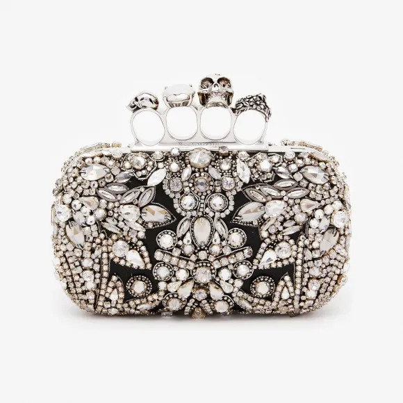 亚历山大麦昆/Alexander McQueen 女士Victorian Jewel Knuckle手拿包浅象牙色 6762561T1A78550