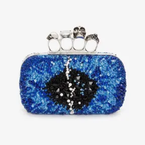 亚历山大麦昆/Alexander McQueen 女士蓝色 Iris Knuckle 手拿包 6762561Z1AD8500 813005273