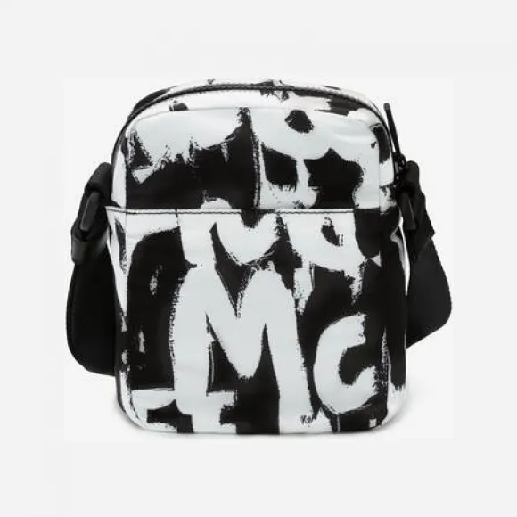亚历山大麦昆/Alexander McQueen 黑色/灰白色 男士 邮差包 6831121AAHE1081 810683782