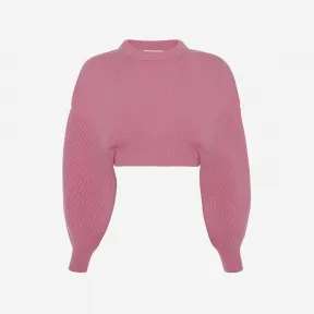 亚历山大麦昆/Alexander McQueen 女式糖粉色短款茧袖套头衫 688349Q1A5C5003 