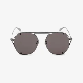 亚历山大麦昆/Alexander McQueen Skull Hinge几何太阳眼镜 女士 689639I33301175