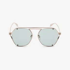 亚历山大麦昆/Alexander McQueen Skull Hinge几何太阳眼镜 女士 689639I33302075