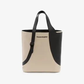 亚历山大麦昆/Alexander McQueen 黑色/米色 男士 托特包 7043341AAHO9581 810683636