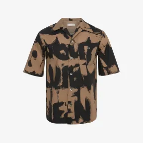 亚历山大麦昆/Alexander McQueen 黑色/米色 男士 衬衫 704924QTO669566 