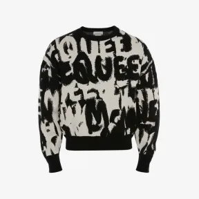 亚历山大麦昆/Alexander McQueen McQueen Graffiti圆领卫衣 男士 705937Q1XEE1001
