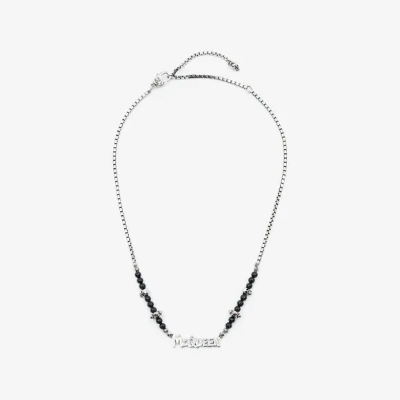 亚历山大麦昆/Alexander McQueen 黑色/银色 男士 项链 7061181AAIO1010 810656849