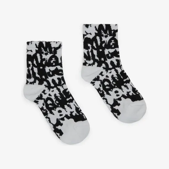 亚历山大麦昆/Alexander McQueen McQueen Graffiti棉袜 女士 7074653E18Q9060