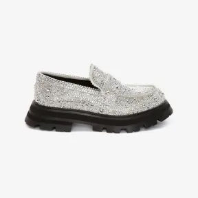 亚历山大麦昆/Alexander McQueen 新象牙 女士 乐福鞋 708063WIBY19359 