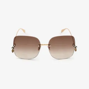 亚历山大麦昆/Alexander McQueen 古董金 女士 太阳眼镜 709259I33307024 810772916